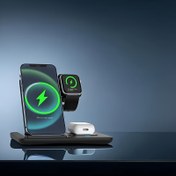 Resim Çoklu Cihazlar için Katlanabilir Kablosuz Şarj İstasyonu, Hızlı Şarj Standı Dok - iWatch Serisi 9 8 7 6 SE 5 4 3 2 Ultra Pro 3 2 ve iPhone 15 14Pro 14 13 Pro Max 13 12 11 Pro X Max XS XR 8 