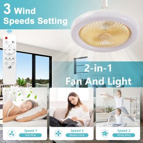 Resim EFIBRAVE 25,4 cm Akıllı Tavan Vantilatörü ve Işık - Modern Minimalist LED, 3 Hız Ayarı, Karartılabilir Aydınlatma (E27/E26 Bağlantı), Enerji Verimli Çift Amaçlı Aparat Yatak Odası, Oturma Odası, Ofis İçin - Küresel Voltaj 85-250V Uyumlu, Çağdaş Tasarım, Dayanıklı Plastik Difüzör, Kolay Kurulum, Küçük Oda Soğutma, Şık Tasarım, Yüksek Kaliteli Difüzör, Ev Dekorasyonu 