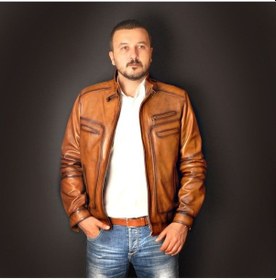 Resim Deriwork Hakiki Kuzu Derisi Taba Erkek Deri Mont Dört Cepli Fermuarlı Deri Ceket Taba 