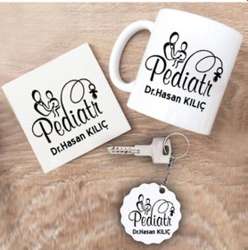Resim Pediatri Doktoru Hediye Seti Kupa Bardak+Altlık+Anahtarlık 