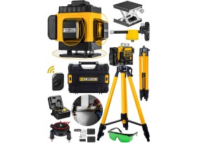 Resim Graizer Alman 128 Vf 12 Köşe Otomatik Hizalama Lazer Metre 360 Derece Tripodlu Kumandalı Yatay Dikey Çapraz Kumandalı Çantalı 
