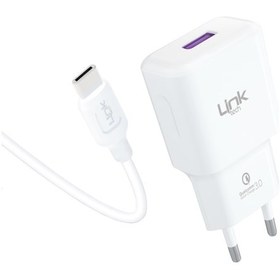 Resim LinkTech T443e Strong 18W QC3.0 Hızlı Şarj Aleti Type-C Kablo Set 