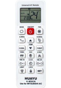 Resim HUAYU KK K-MS636 MITSUBISHI UNIVERSAL AKILLI KLİMA KUMANDA 