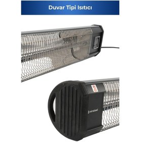 Resim Glow Uzaktan Kumandalı Karbon Infrared Isıtıcı 2500w Duvar Tipi Teras Balkon 5963 