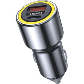 Resim Hobimtek Hepu Hp-782 Araç Içi Şarj Cihazı 3.1A Pd 48 Watt Fast Hızlı Şarj Aleti Metal Çakmaklık Şarj Type C 2 