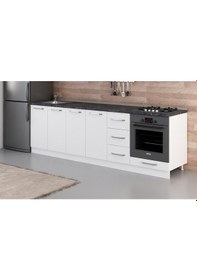 Resim Minar 260 Cm Mutfak Dolabı Beyaz 260-B3-Alt Modül Beyaz 