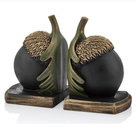 Resim Rustic Acorn Bookends, Nature-Inspired Book Stoppers, Oak Leaf Bookend Set, Woodland Home Decor, Acorn Bookends Set, Oak Leaf Bookends, Acorn Bookshelf, Oak Leaf Bookshelf - Object-1 