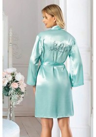 Resim Faal 5908 Kadın Saten Bride Sabahlık-mint Mint 