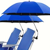 Resim 360° Dönen Açık Güneşlik Şemsiyesi Ayarlanabilir Kanvaslı - Isıya Dayanıklı, Mavi, Kamp, Plaj Sandalyeleri, Golf Arabaları, Tekerlekli Sandalyeler ve Veranda Oturma İçin İdeal, Veranda Gölgesi|Modern Şemsiye|Isıya Dayanıklı Kanvas 