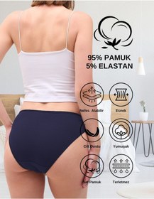 Resim Alya Underwear Kadın Pamuklu Hipster - Slip Külot 5 Farklı Renk 1 Pakette P24 