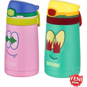 Resim Shamobo 2Lİ SET Pipetli Çelik Termos 350ml -6 Saat Isı Yalıtımı- 