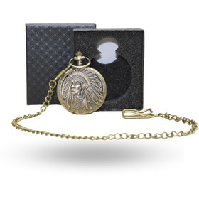 Resim ForWhat Büro Ev Ofis Hediyesi için Kutulu Antik Kızılderili Figür Köstekli Saat 