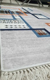 Resim Dekhera Ömür Yıkanabilir Halı 5719 Gri - 80X150 / Deri Taban 