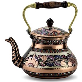 Resim Gül Çiçek Tek Ihlamur Bakır Çaydanlık Bakır 