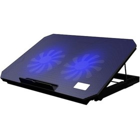 Resim Geeksen Laptop Soğutucu Standı: 4 Seviye Yükseklik Ayarı, 2 Fanlı Tasarım, 15.6 İnç Altı Bilgisayarlar İçin Siyah 