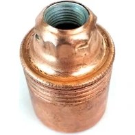 Resim Marketcik Dekoratif E14 Düz Bakır Metal Duy 