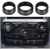 Resim Neevoyu Dodge Durango 2014-2020 Jeep Cherokee/grand Cherokee 2014-2021 Klima Ve Ses Regülatör Düğme Kapağı Siyah 3'lü Alüminyum Seti 