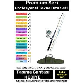 Resim Özel Üretim Taşıma Çantalı Hazır Kurulu Tam Takım Profesyonel Tekne Olta Seti - 3m Kamış Hediyeli 