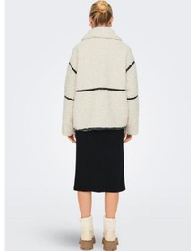 Resim Only 15322440 Onlparıs Teddy Jacket Lıfe Otw Cc Kadın Ceket White Sand Black 