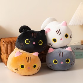 Resim MUSHROOM BEAR Sevimli 22cm Kedi Peluş Oyuncak - Klasik Siyah, Beyaz ve Gri ile Canlı Turuncu, Yumuşak ve Sarılmak - Kedi Severler için Mükemmel, Koleksiyoncular için İdeal 