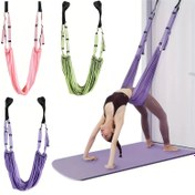 Resim Kadınlar için Hava Yoga Kayışı - Ayarlanabilir Esneklik ve Çekirdek Güçlendirme Hamakı Metal Kilitli, Pembe/Mor/Yeşil, Bale, Jimnastik, Pilates ve Ev Egzersizleri İçin Mükemmel 