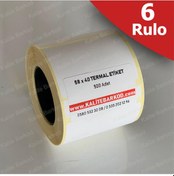 Resim 58X40 Termal Etiket 6 Rulo Barkod Etiket Kalite Barkod 