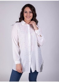 Resim Myline Yaldız Baskılı Uzun Gömlek 