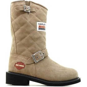 Resim Harley Davidson Kadın Hakiki Deri Günlük Çizme 36-40 22k Laconıa Z Bej Süet Bej Süet 