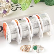 Resim Gümüş Rengi Paslanmaz Bakır Tel, DIY Takı Yapımı için El İşi Bakır Teller, Boyutlar: 0.25mm/0.3mm/0.4mm/0.5mm/0.6mm/0.8mm/1.0mm/1.3mm 