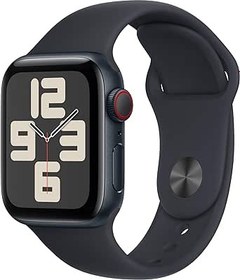 Resim Apple Watch SE (2. nesil, 2023) GPS + Cellular 40 mm Gece Yarısı Alüminyum Kasa Akıllı Saat ve Gece Yarısı Spor Kordon - M/L. Fitness ve Uyku Takibi, Trafik Kazası Algılama, Kalp Atış Hızı Takibi 