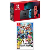 Resim Nintendo Switch Konsol Neon Red Blue + Super Smash Bros Ultımate Switch Oyun 