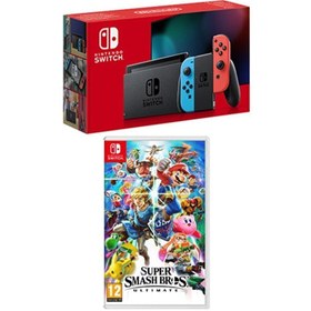 Resim Nintendo Switch Konsol Neon Red Blue + Super Smash Bros Ultımate Switch Oyun 