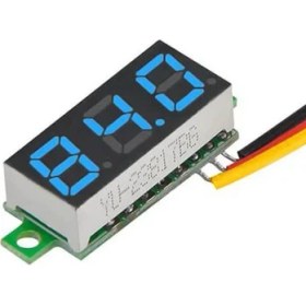 Resim Wozlo 0.28'' Inch Dc 0-100V Mini Digital Voltmetre 3 Kablolu - Mavi Led 