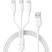 Resim Winex CA107 Gfz 3in1 Micro, Lightning, Type-C Çıkışlı Data ve Şarj Kablosu 3.4A Beyaz 