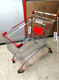 Resim Özfiliz Mağaza Ekipmanları Metal Market Arabası Sepetli Bebe Pusetli 100 litre 150 litre 210 litre Market Taşıma Arabası 