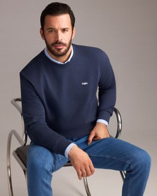 Resim İndigo Bisiklet Yaka Regular Fit Nakışlı Pamuklu Sweatshirt 