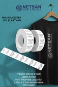 Resim Netsan Etiket Yıkama Talimatı Etiketi - 90% Polyester - 10% Elasthan 2,5cm X 4cm 1.000'lik Sarım 