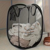 Resim Katlanabilir Pop-Up Çamaşır Sepeti Ergonomik Saplı - Dayanıklı Kumaş File, Banyo & Yatak Odası Düzeni için Yer Tasarrufu Sağlayan Tasarım, Çağdaş Tarz Depolama Kabı, Çamaşır Odası Aksesuarları, Sağlam Yapı, Çamaşır Sepetleri 
