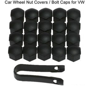 Resim Youmex 17mm Evrensel Araba Jant Somun Kapağı, Mat Siyah Abs Plastik, Korozyona Dayanıklı, 20 Adet + Çıkarma Aracı 