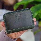 Resim Garbalia Sydney Hakiki Deri Bozuk Para Gözlü Rfid Engelleyici Crazy Yeşil Unisex Cüzdan 