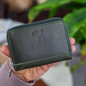 Resim Garbalia Sydney Hakiki Deri Bozuk Para Gözlü Rfid Engelleyici Crazy Yeşil Unisex Cüzdan 