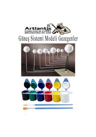 Resim Boyanabilir Güneş Sistemi Modeli 9 Lu 1 Paket Gezegenler Sistemi Strafor Köpük Top Guaj Boya Fırça Seti Maket Deney Okullar İçin Öğretici 