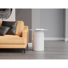 Resim Echo Furniture Laurel Tablalı Beyaz Sehpa 