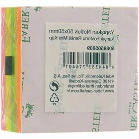 Resim 50x50 Mm Yapışkan Notluk, Karışık Fosforlu Renklerde Mini Küp . 