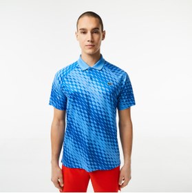 Resim Lacoste Sport X Novak Djokovic Erkek Regular Fit Desenli Mavi Polo 