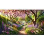 Resim Venspor Muhteşem Bahar Bahçesi Manzarası Arkaplan - 200x150cm Fon Duvar Örtüsü 