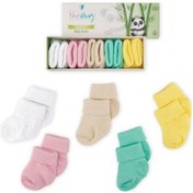 Resim Novibaby 5'li Bambu Yenidoğan Bebek Çorap I Flower I 0-6 ay "Karışık Renkli" 