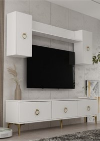 Resim 1347tv180-1dd Tv Sehpası,tv Ünitesi Beyaz-altın Beyaz-altın 
