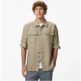 Resim Nautica Erkek Bej Regular Fit Keten Gömlek W65420T.2CA 