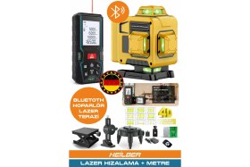 Resim BA01068S 2'si 1 Arada Lazer Seti | 70M Ölçüm Cihazı + 16 Çizgili 360° 4 Köşe Lazer Hizalama | Şarjlı – Pro Seri 